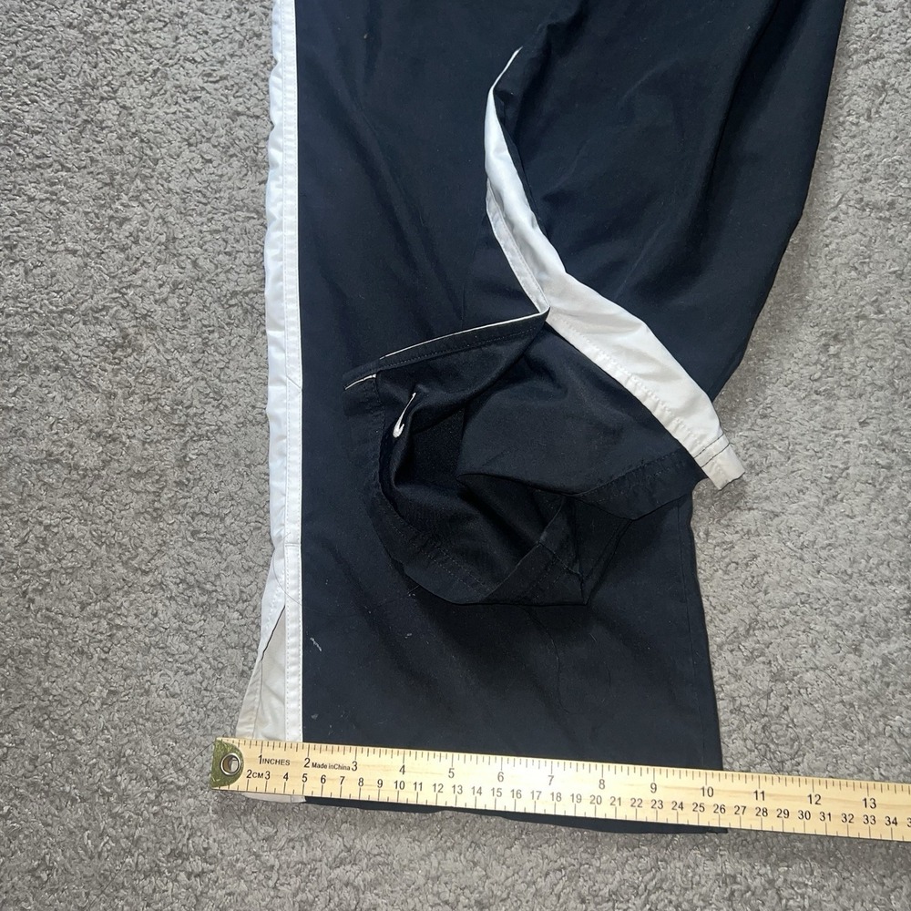Vintage Y2K Nike Silver Tag Trackpants Woman's L Black White Striped Baggy Leg - Picture 6 of 8